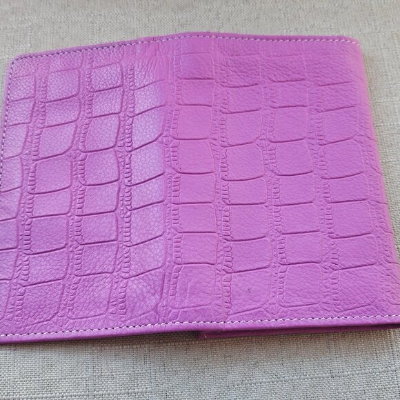 Passport Holder Pink Genuine Leather Purse Wallet Card Holder Multi Compartments - Picture 8 of 13